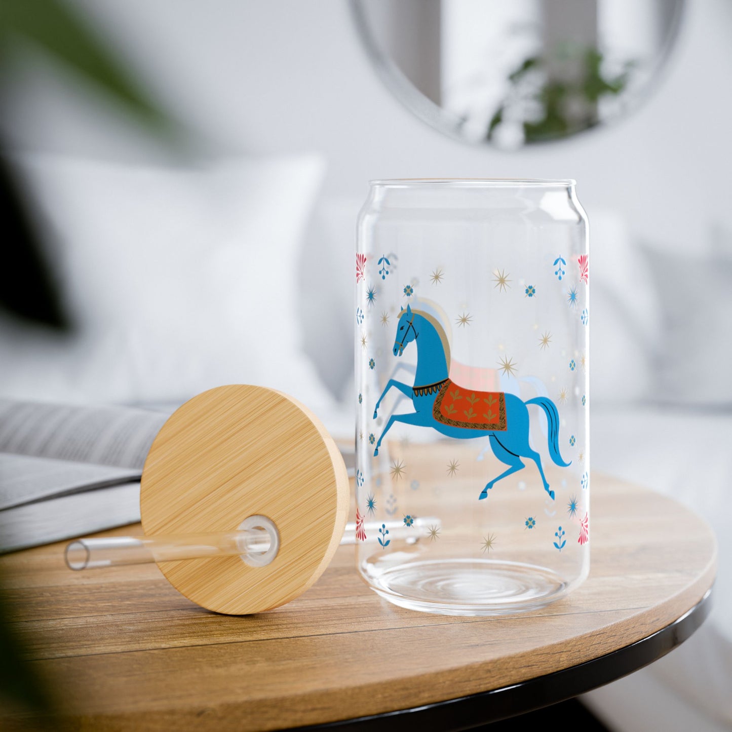 Gwenny Horse Sipper Glass, 16oz