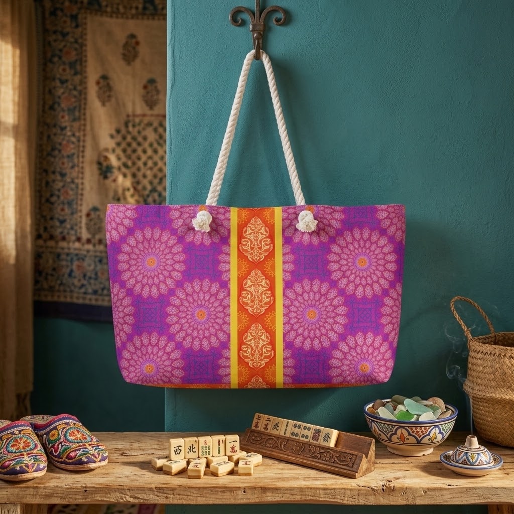 Marie Mahjong Tote in Plum