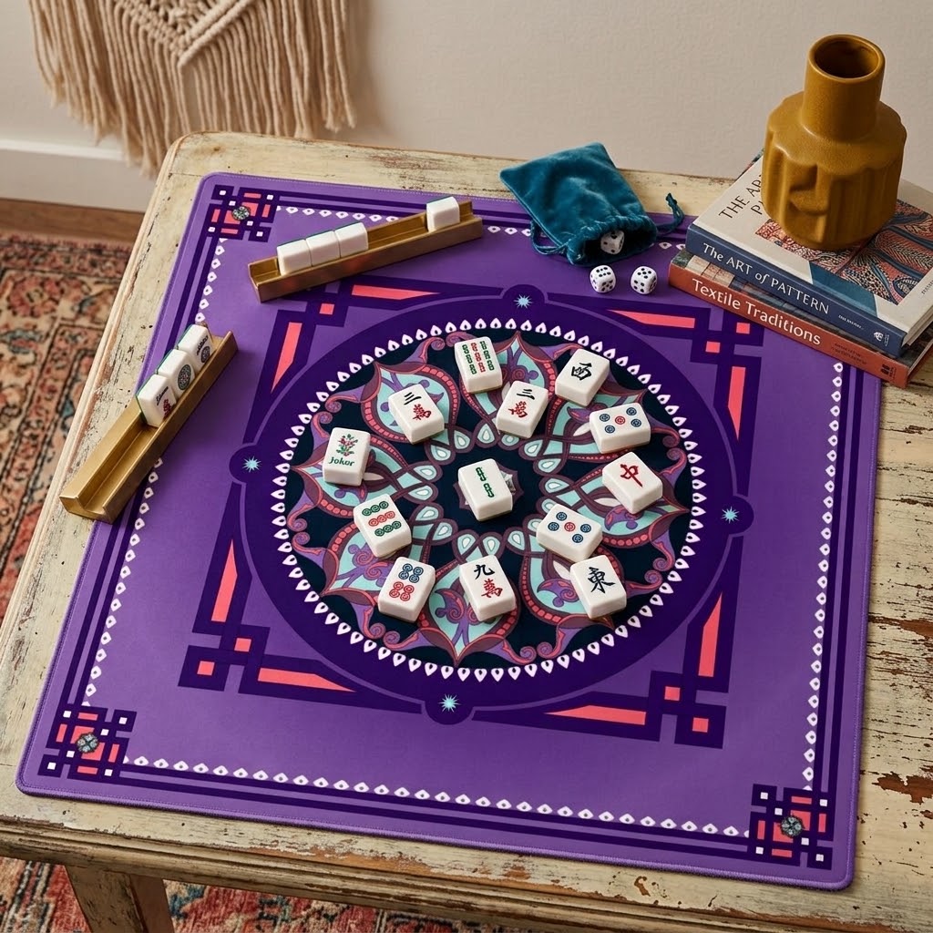 Marie Mahjong Mat in Midnight (Made in USA)