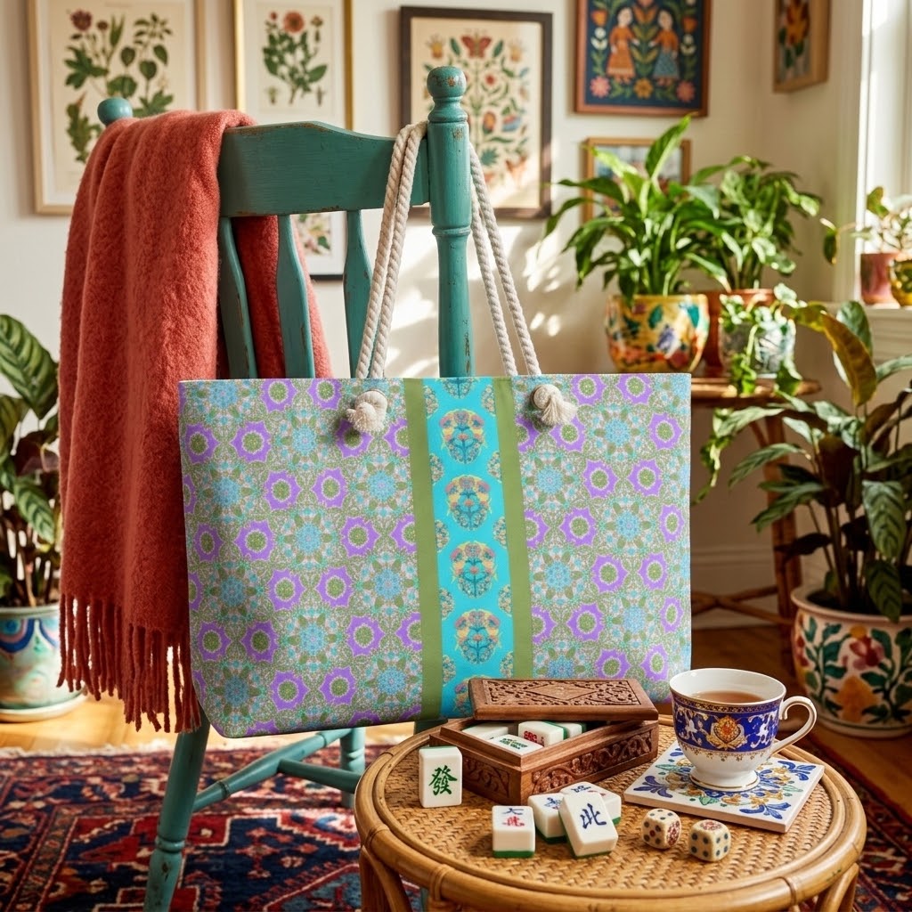 Wendi Mahjong Tote in Wisteria