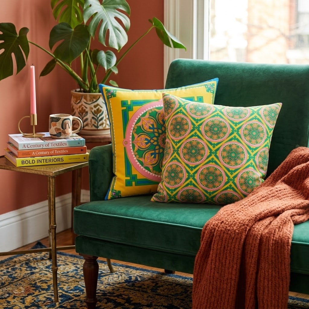 Marie Faux Suede Throw Pillow in Good Afternoon (Small)