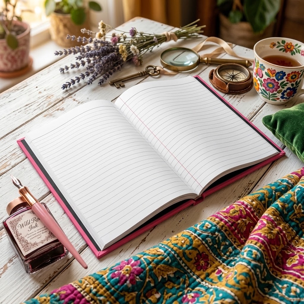 Liliana Lined Hardcover Journal in Blush