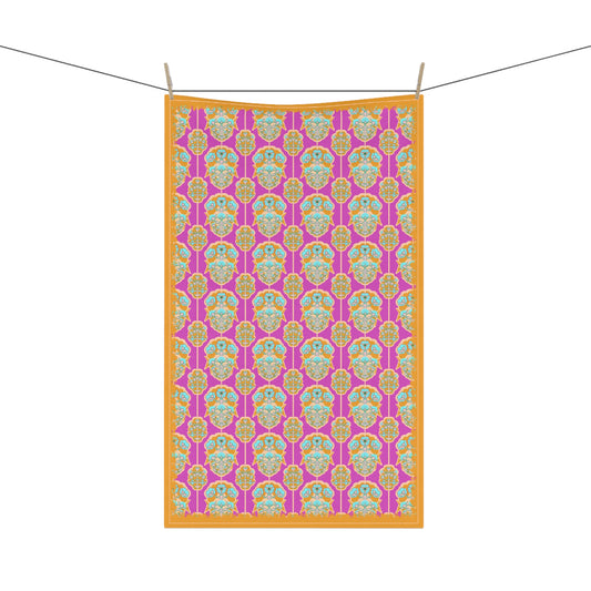 Wendi Cotton Tea Towels in Magenta