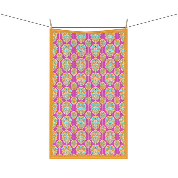 Wendi Cotton Tea Towels in Magenta