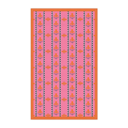 Flora Cotton Tea Towels in Pink