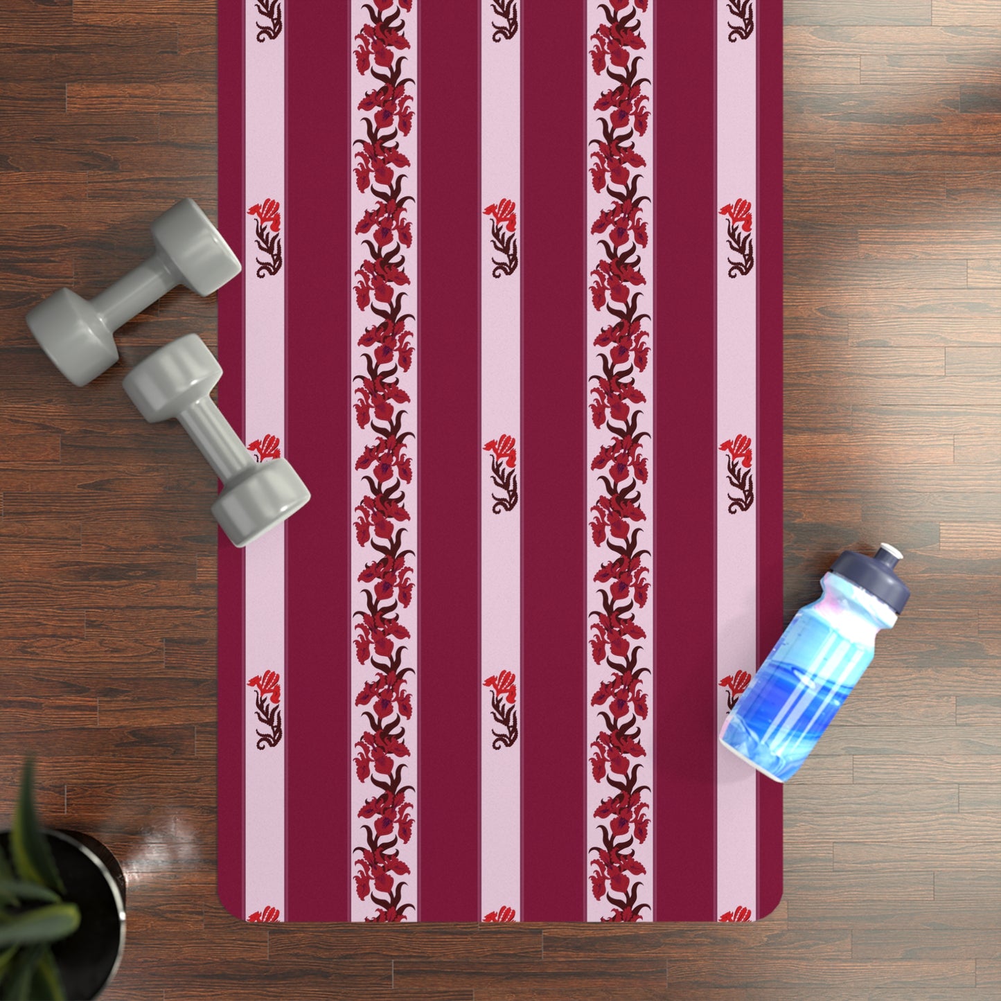 Iris Rubber Yoga Mat in Crimson