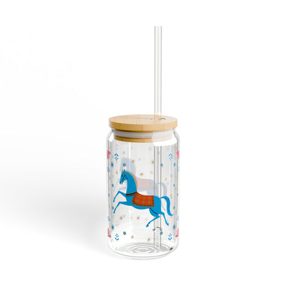 Gwenny Horse Sipper Glass, 16oz
