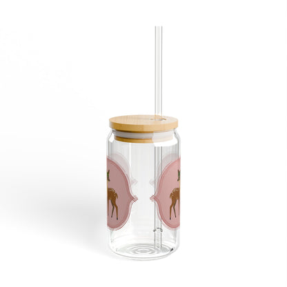 Gwenny Deer Sipper Glass, 16oz