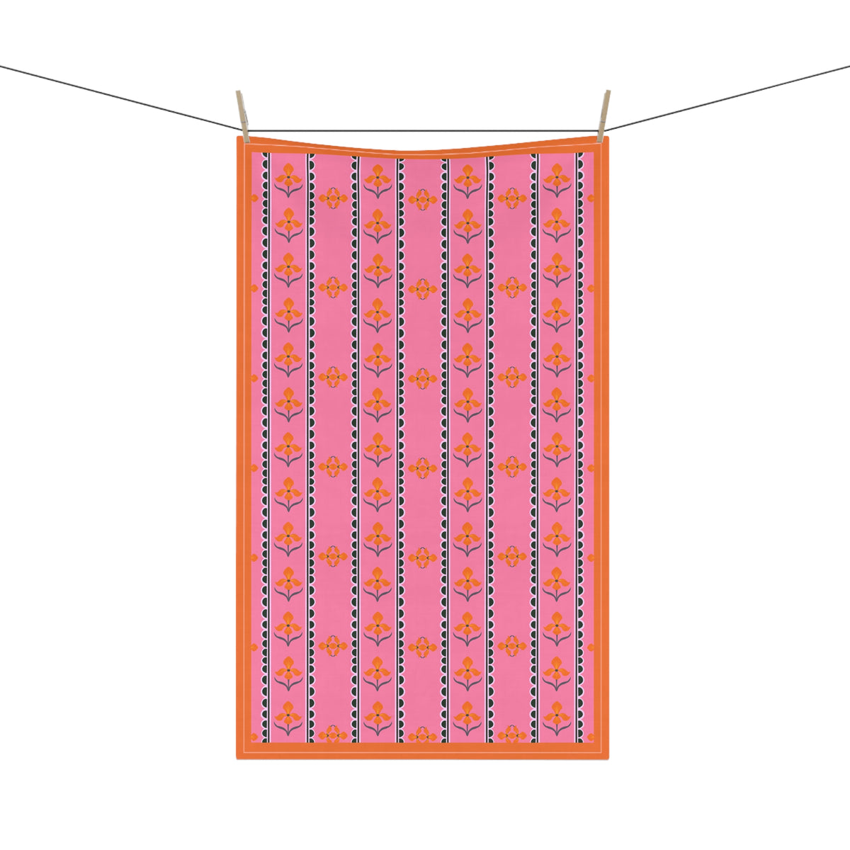 Flora Cotton Tea Towels in Pink