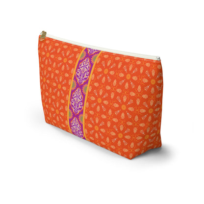 Marie Mahjong Tile Travel Pouch in Clementine