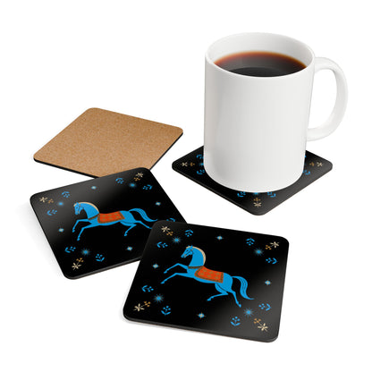 Gwenny Horse Corkwood Coaster, Set of 4