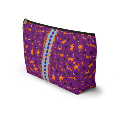 Birdie Mahjong Tile Travel Pouch in Plum