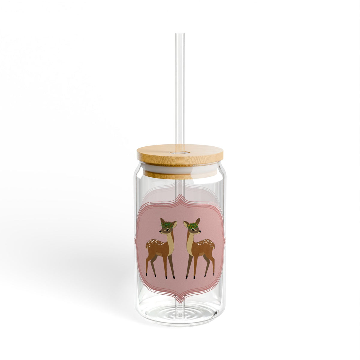 Gwenny Deer Sipper Glass, 16oz