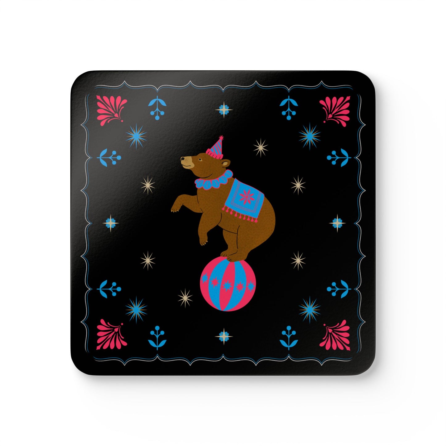 Gwenny Bear Corkwood Coaster, Set of 4