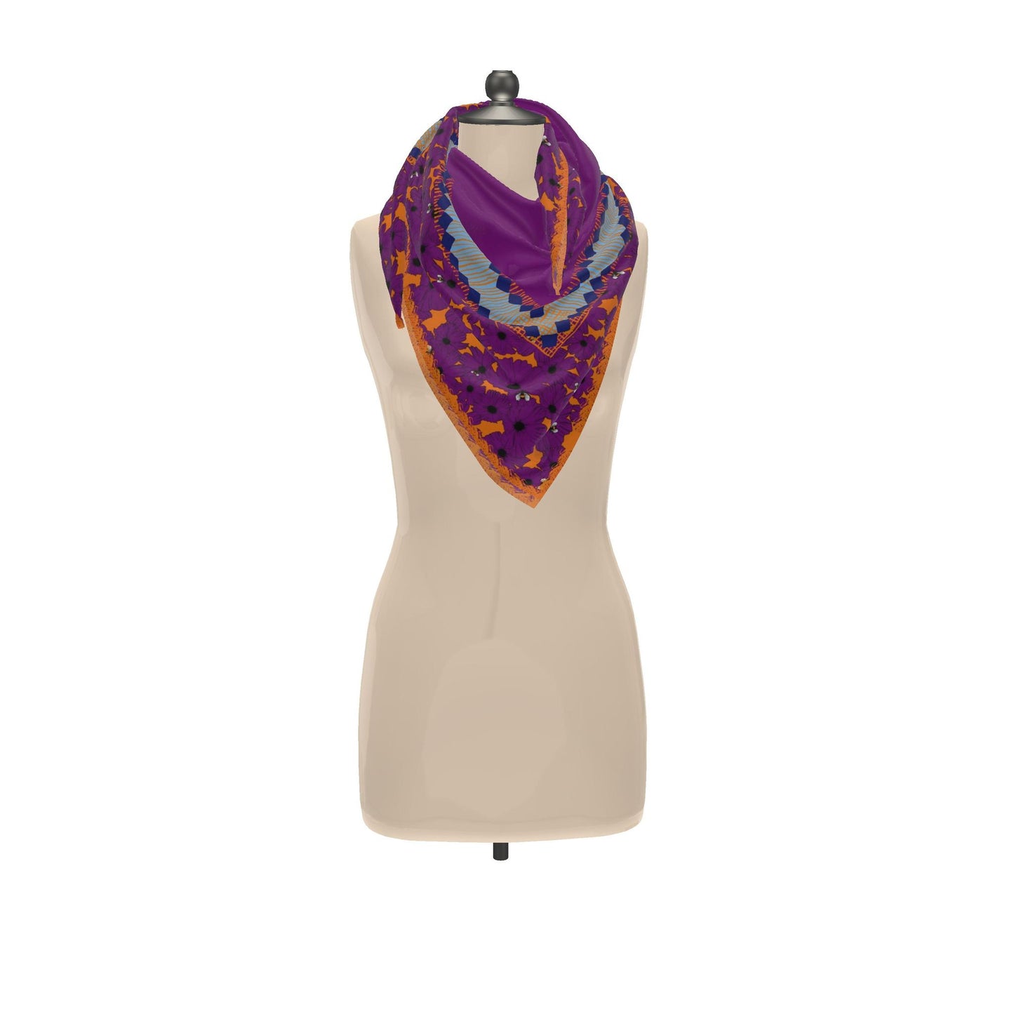 Birdie Silk Scarf in Plum