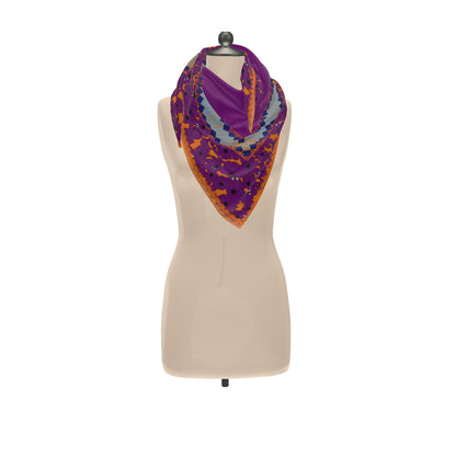 Birdie Silk Scarf in Plum