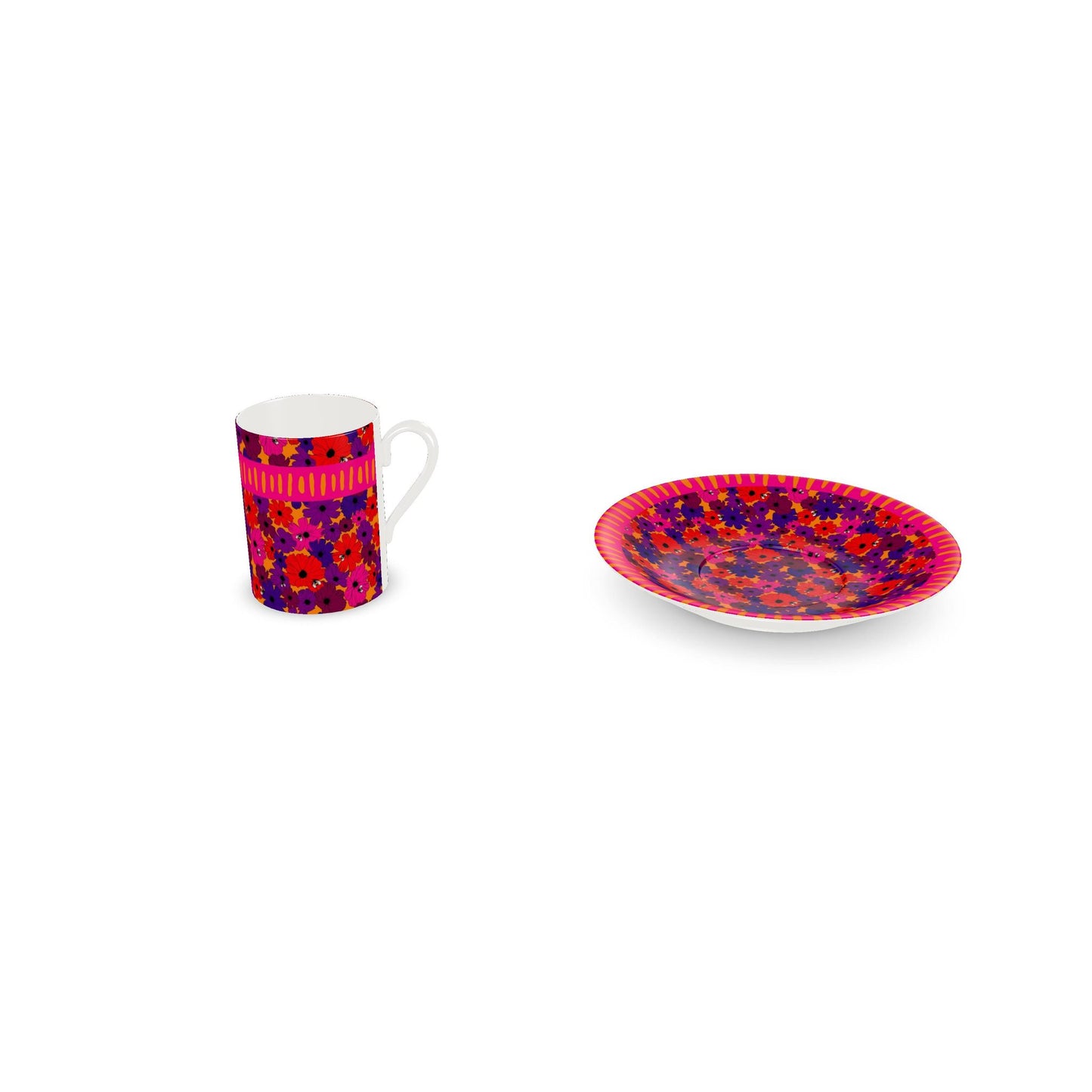 Birdie Espresso Cup and Saucer in Autumn Spice
