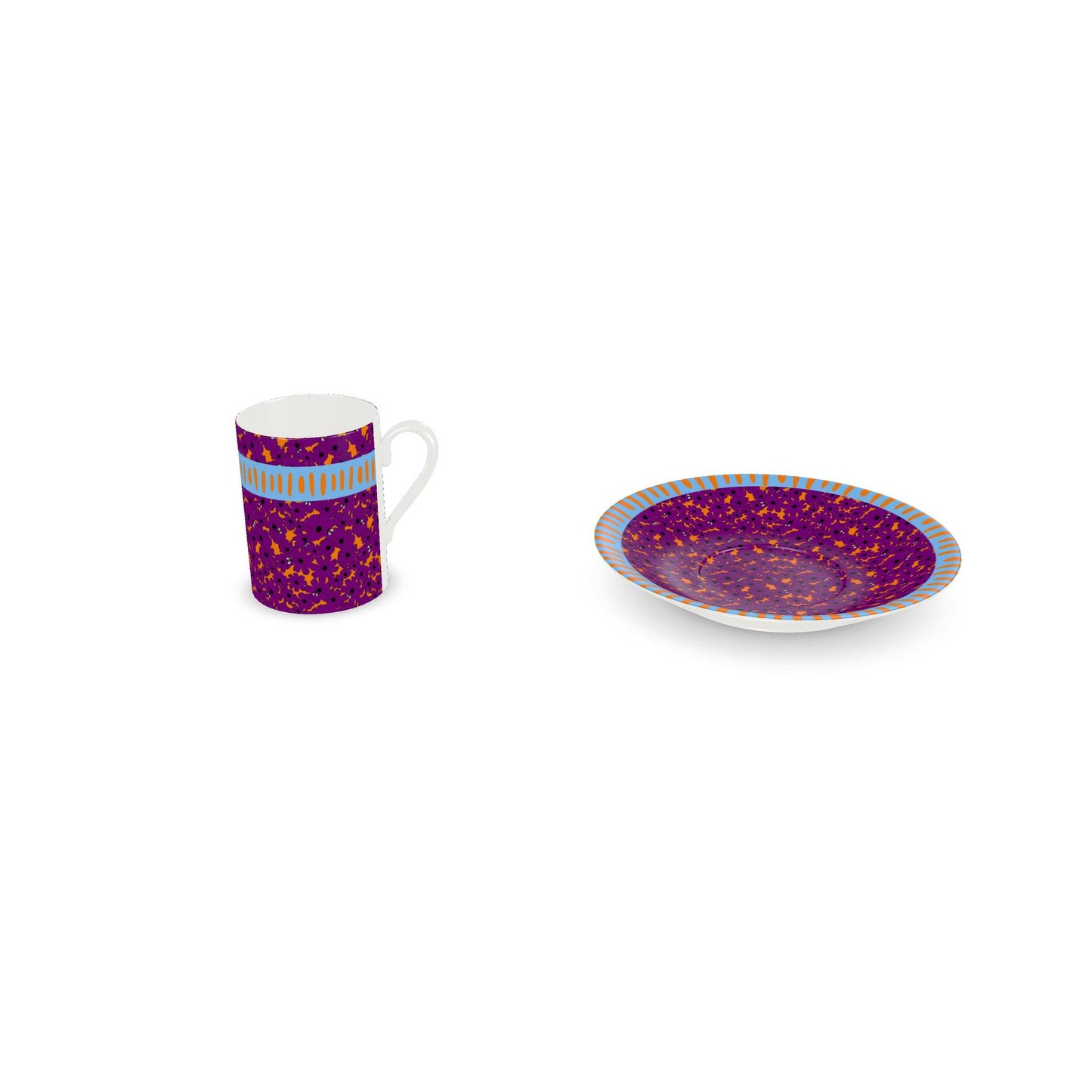 Birdie Espresso Cup and Saucer in Plum