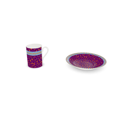 Birdie Espresso Cup and Saucer in Plum