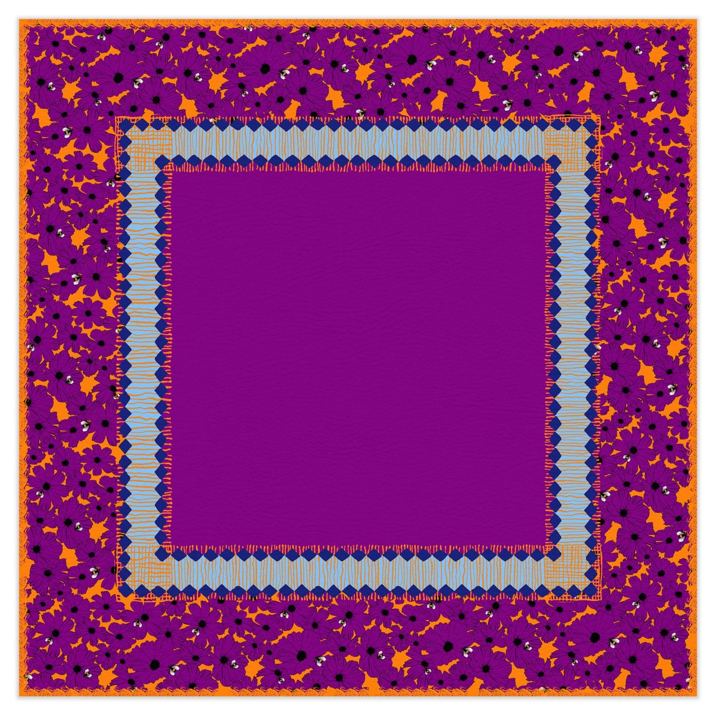Birdie Mahjong Mat in Plum