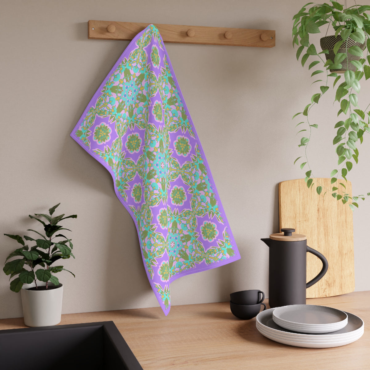Wendi Cotton Tea Towels in Wisteria