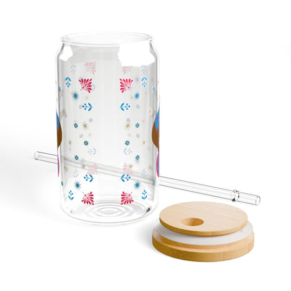 Gwenny Bear Sipper Glass, 16oz