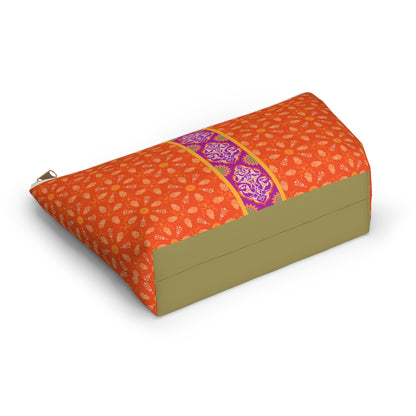 Marie Mahjong Tile Travel Pouch in Clementine