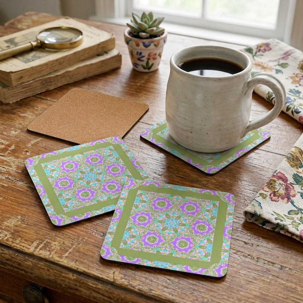 Wendi Corkwood Coaster Set, Set of 4