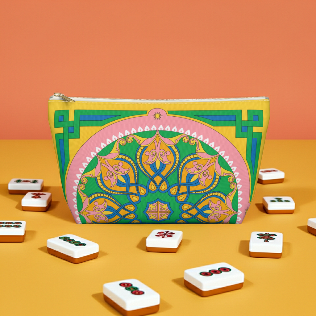 Marie Mahjong Tile Travel Pouch in Good Afternoon