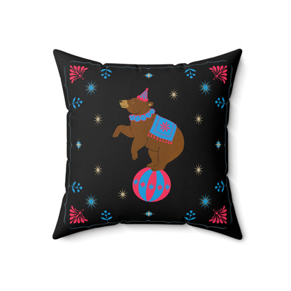 Gwenny Bear Faux Suede Throw Pillow