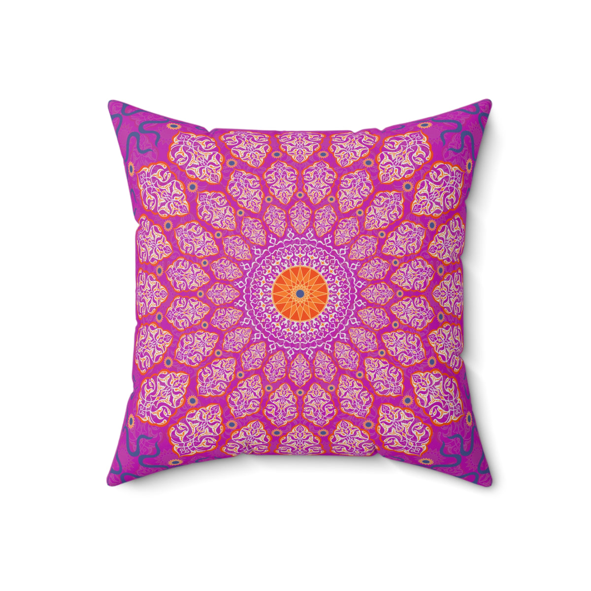 Marie Faux Suede Throw Pillow in Plum Mandala