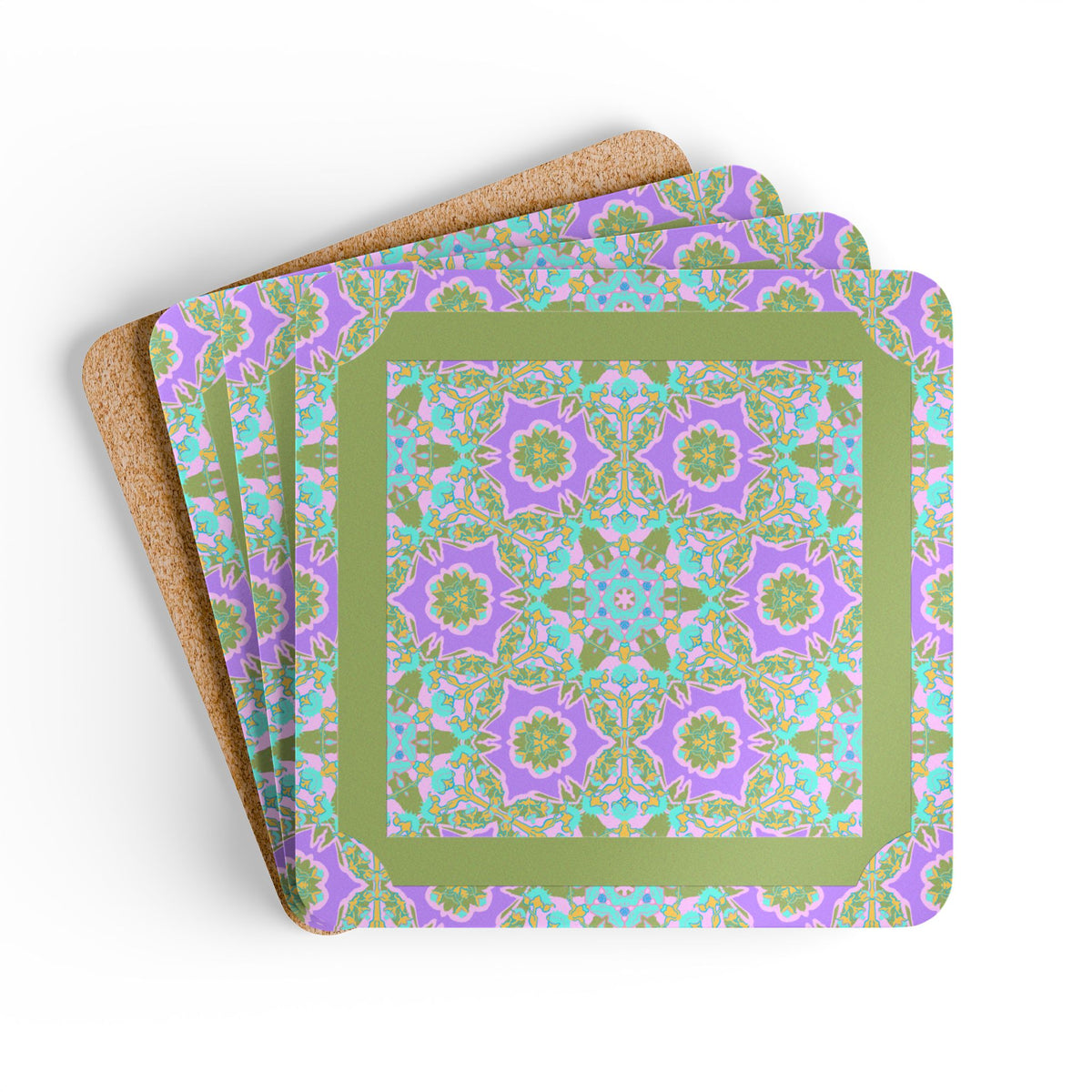 Wendi Corkwood Coaster Set, Set of 4