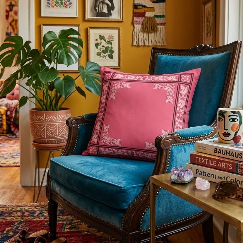 Liliana Faux Suede Throw Pillow in Blush