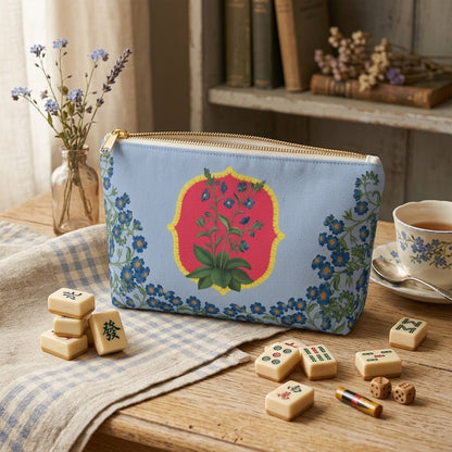 Bettina Mahjong Tile Travel Pouch in Bubble Gum