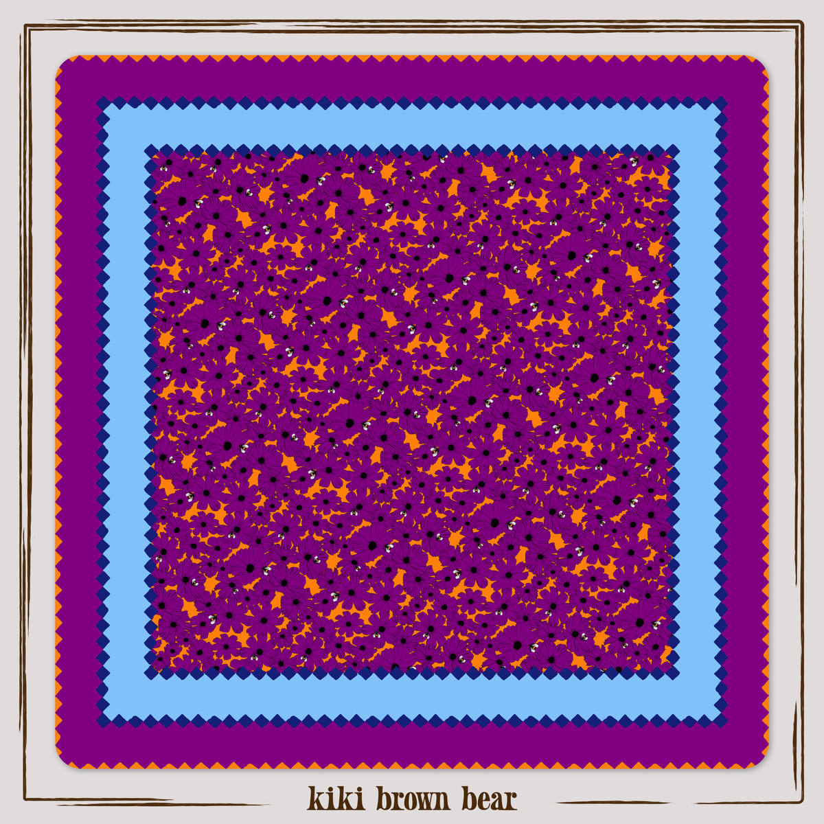 Birdie Mahjong Mat in Blue Plum (Made in USA)
