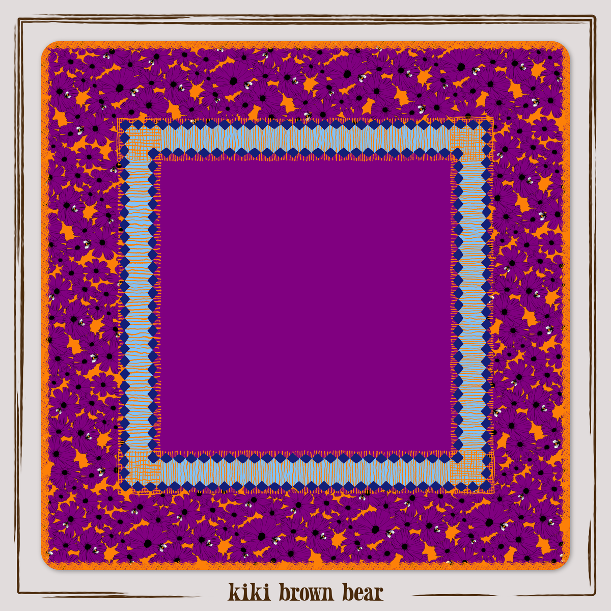 Birdie Mahjong Mat in Plum (Made in USA)