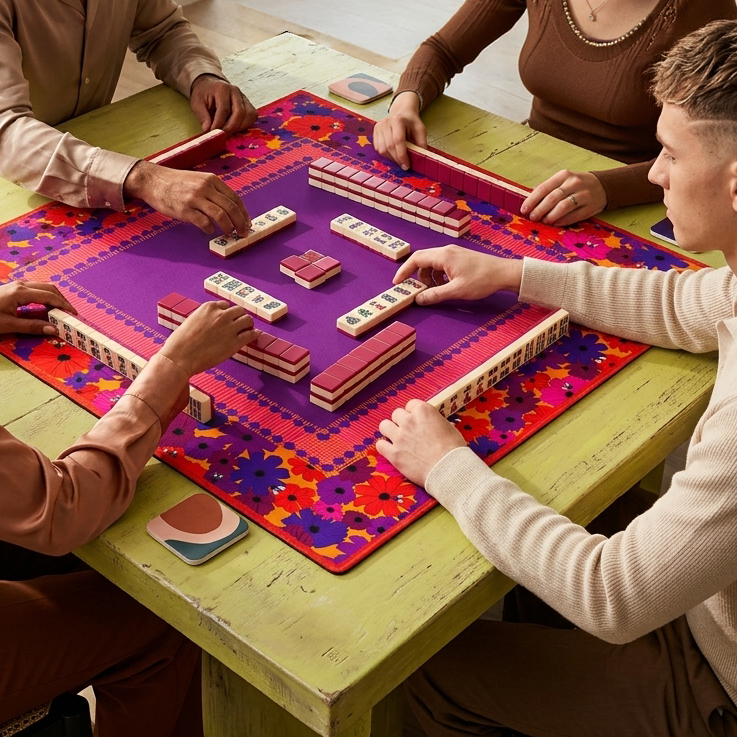 Birdie Mahjong Mat in Autumn Spice (Made in USA)