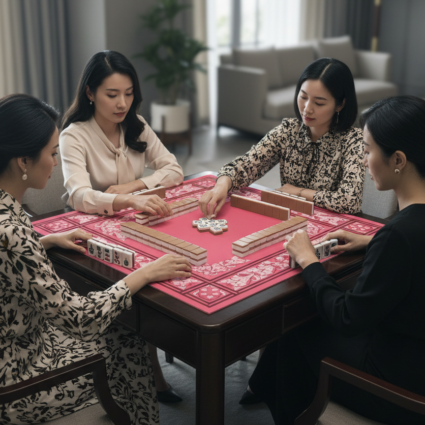 Liliana Mahjong Mat in Blush (Made in USA)