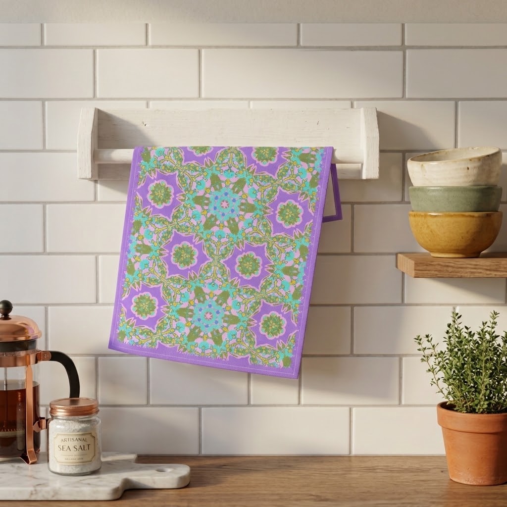 Wendi Cotton Tea Towels in Wisteria