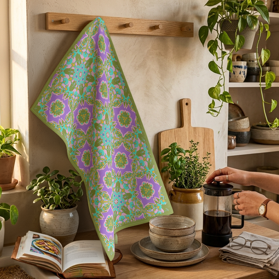 Wendi Cotton Tea Towels in Sage