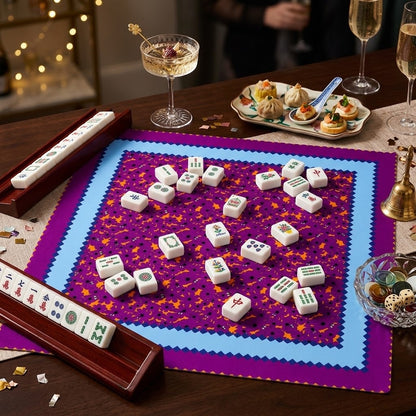 Birdie Mahjong Mat in Blue Plum (Made in USA)