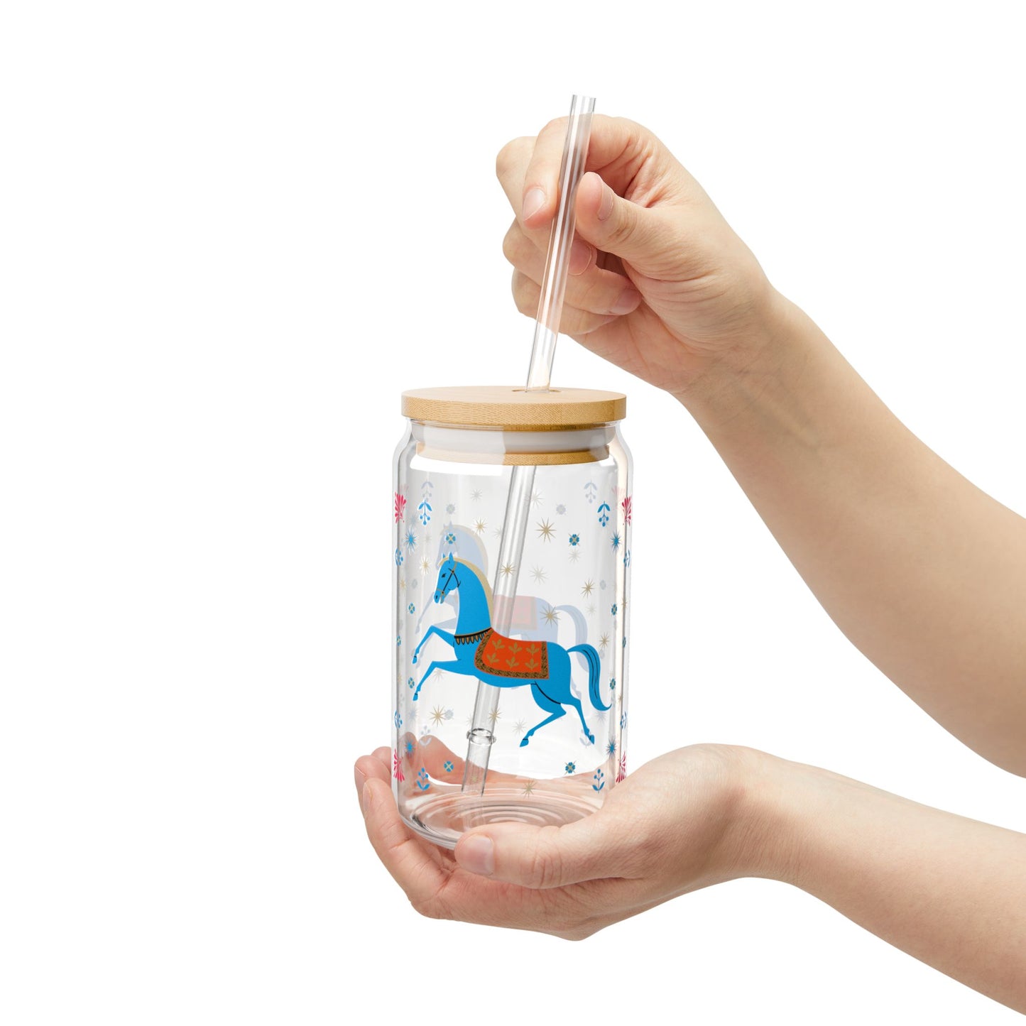 Gwenny Horse Sipper Glass, 16oz