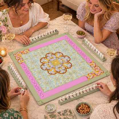 Liliana Mahjong Mat in Frost (Made in USA)