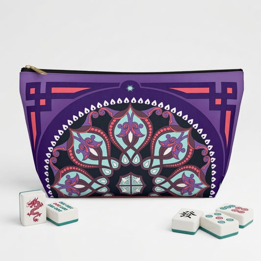 Marie Mahjong Tile Travel Pouch in Midnight
