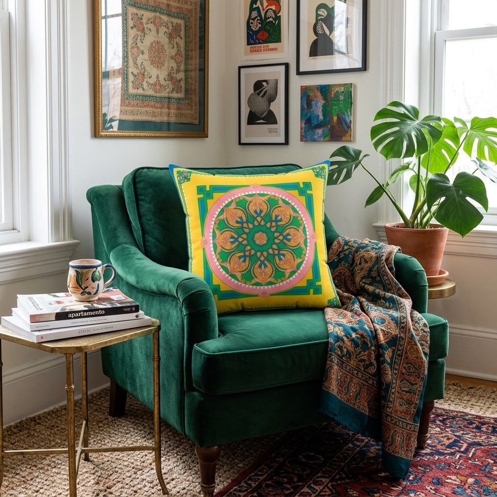 Marie Faux Suede Throw Pillow in Good Afternoon