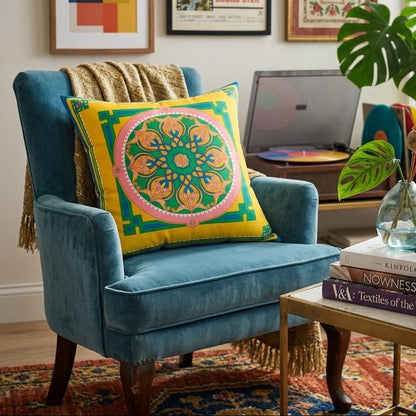 Marie Faux Suede Throw Pillow in Good Afternoon