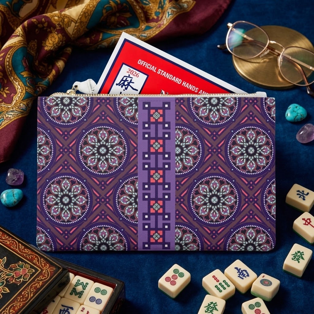 Marie Mahjong Card Holder Clutch in Midnight