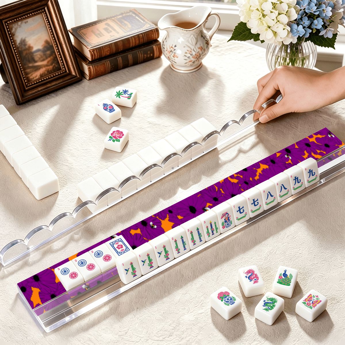 Birdie Mahjong Tile Pusher - Plum