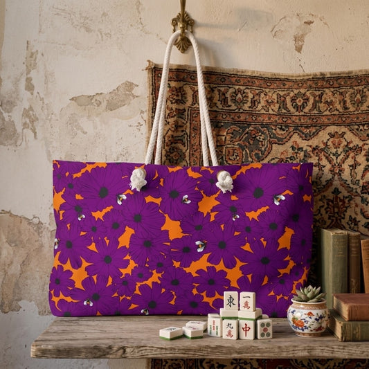 Birdie Mahjong Tote in Plum