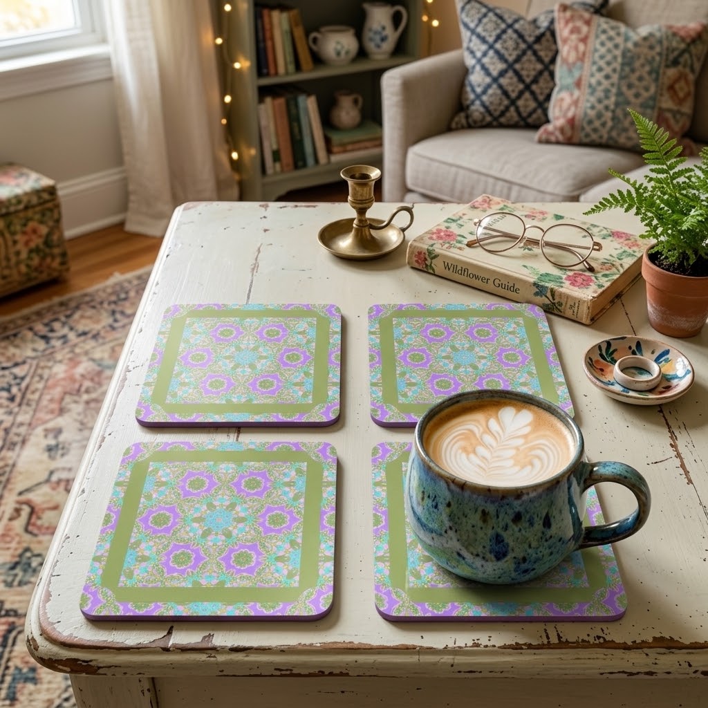 Wendi Corkwood Coaster Set, Set of 4